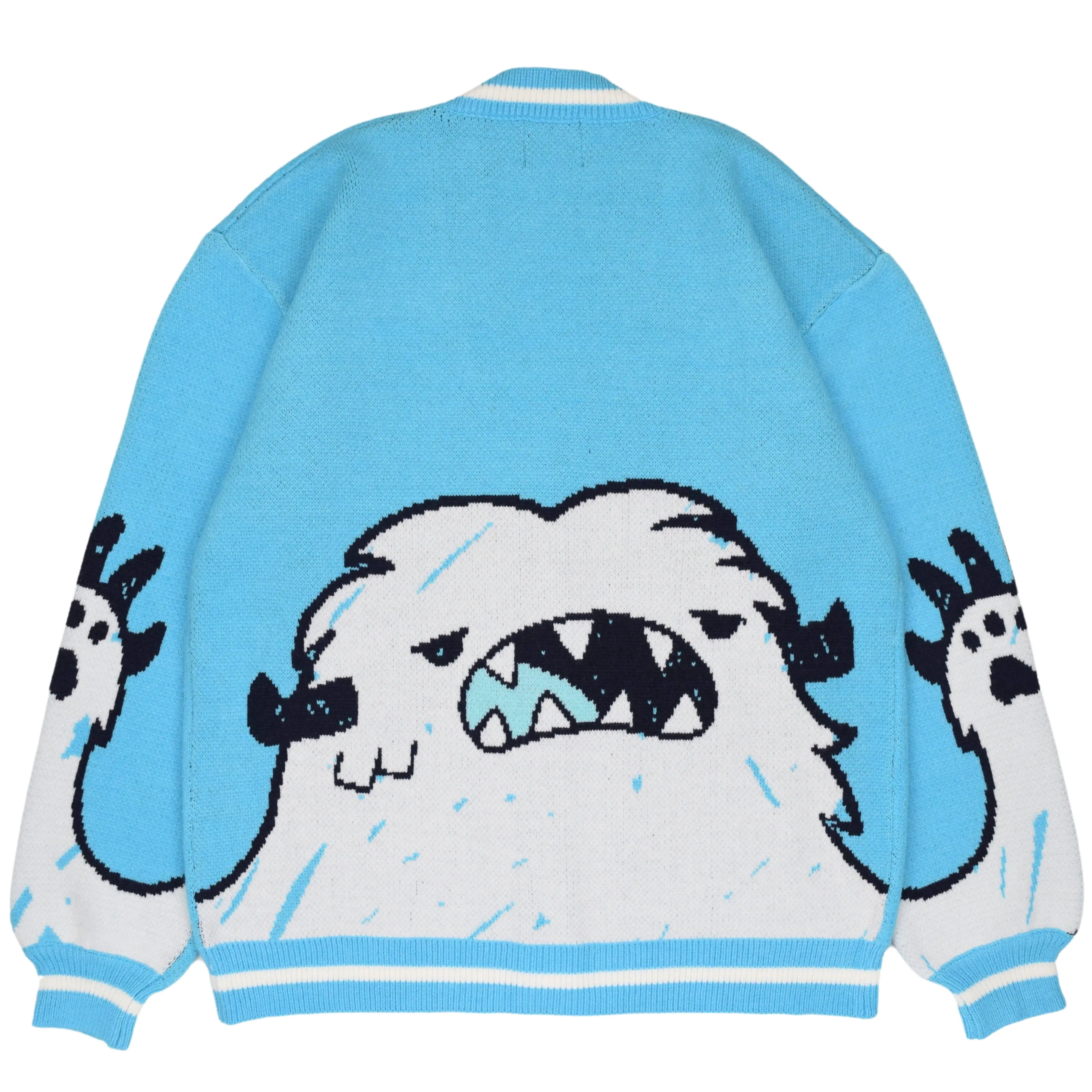 Steady Hands Yeti Knit Cardigan Sk8 the Infinity Blue White Langa Hasegawa Skate Skateboard