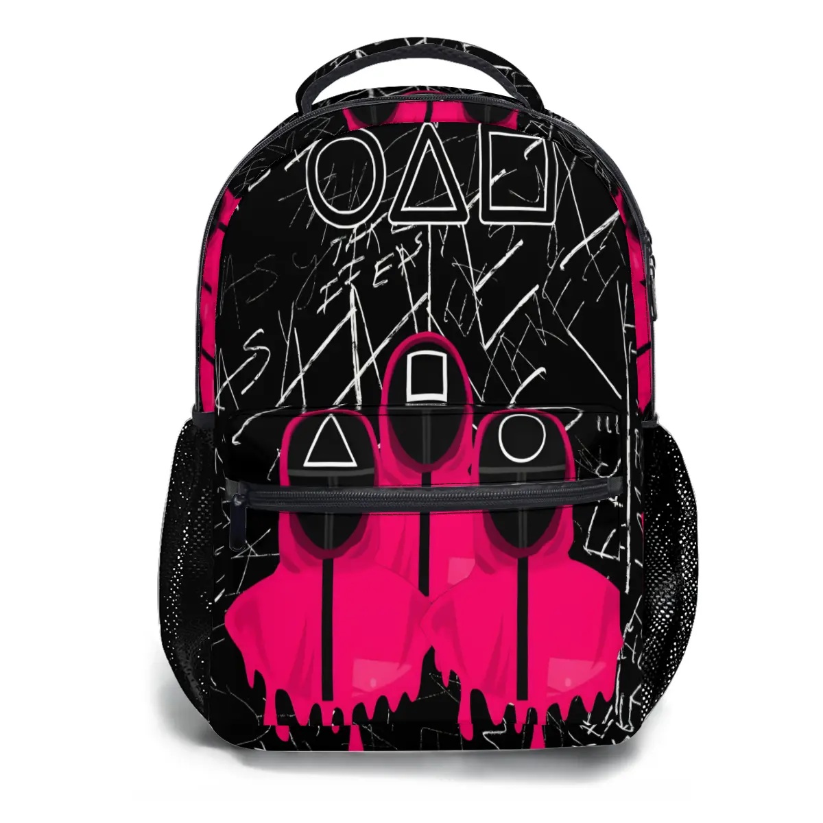 Squid Game Print Fashion Backpack - 17" Laptop Compartment, Water-Resistant, Multi-Compartment for School & Travel