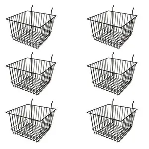 Deep Wire Storage Baskets For Gridwall and Slatwall Dimensions: 12" x 12" x 8" Deep - Sold in a Set of 6 Baskets