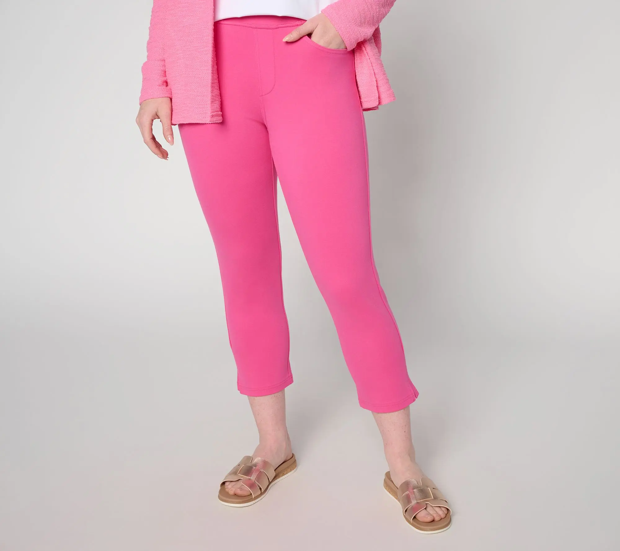 Belle by Kim Gravel Regular Ponte Coastal Cropped Pant
