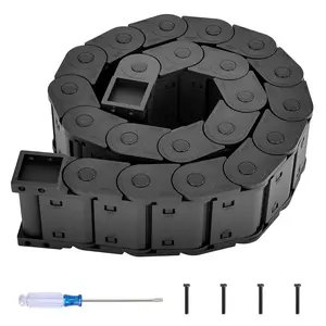 1Pcs Plastic Drag Chain Cable Carrier, 25 x 57mm Cable Chain 39.37'' Long, Fully Closed Type & Detachable, Wire Carrier Cable for Electrical CNC Router Machines