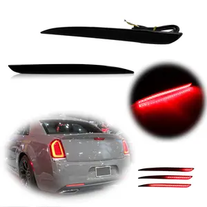2pcs Smoke Lens Bumper Reflectors Tail Brake Turn Signal lamps Light For 2015 2016 2017 2018 2019 2020 2021 2022 Chrysler 300,Replace OEM 68213445AB, 68213444AB, CH1184104N, CH1185104N