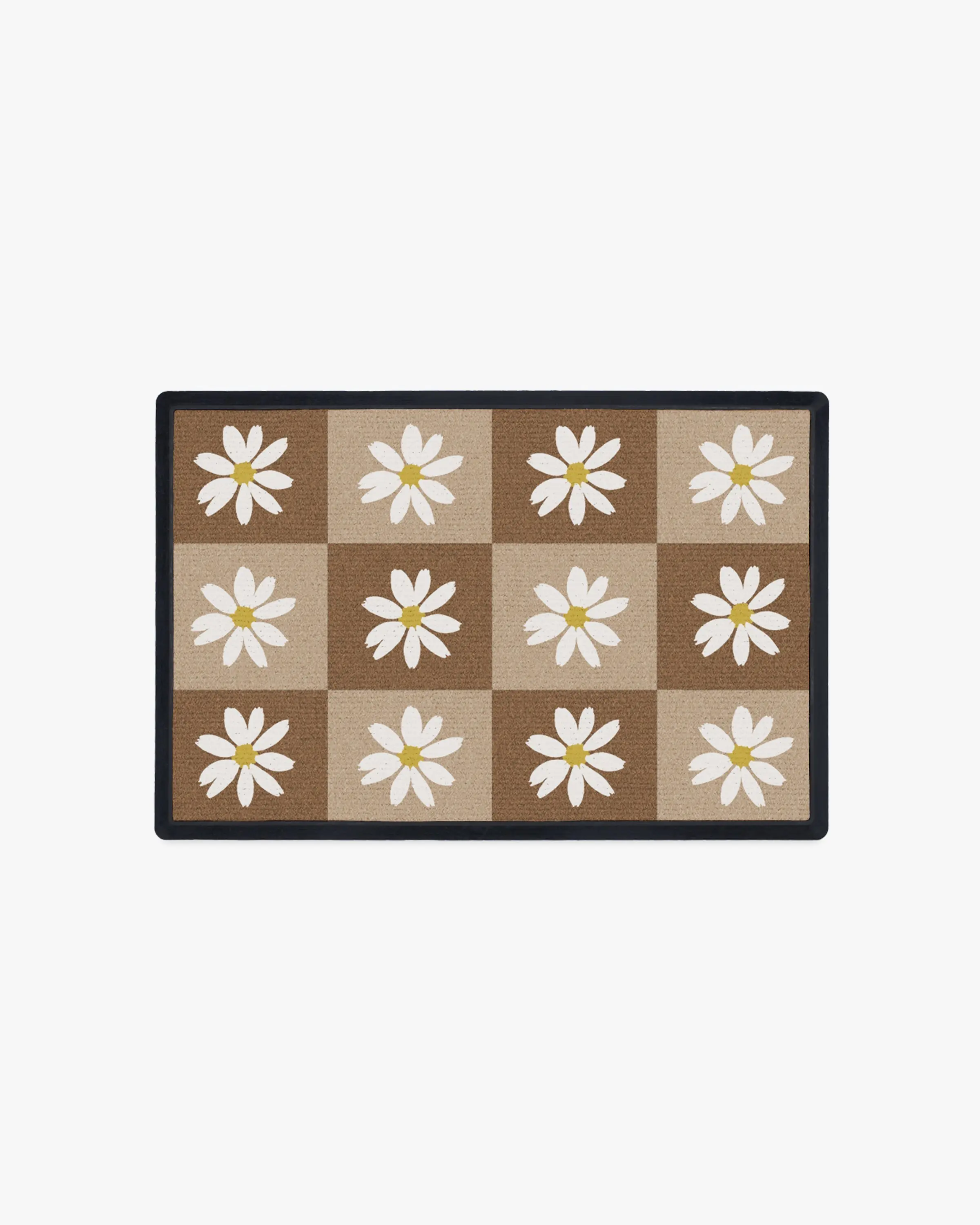 Daisy Check Ivory Doormat