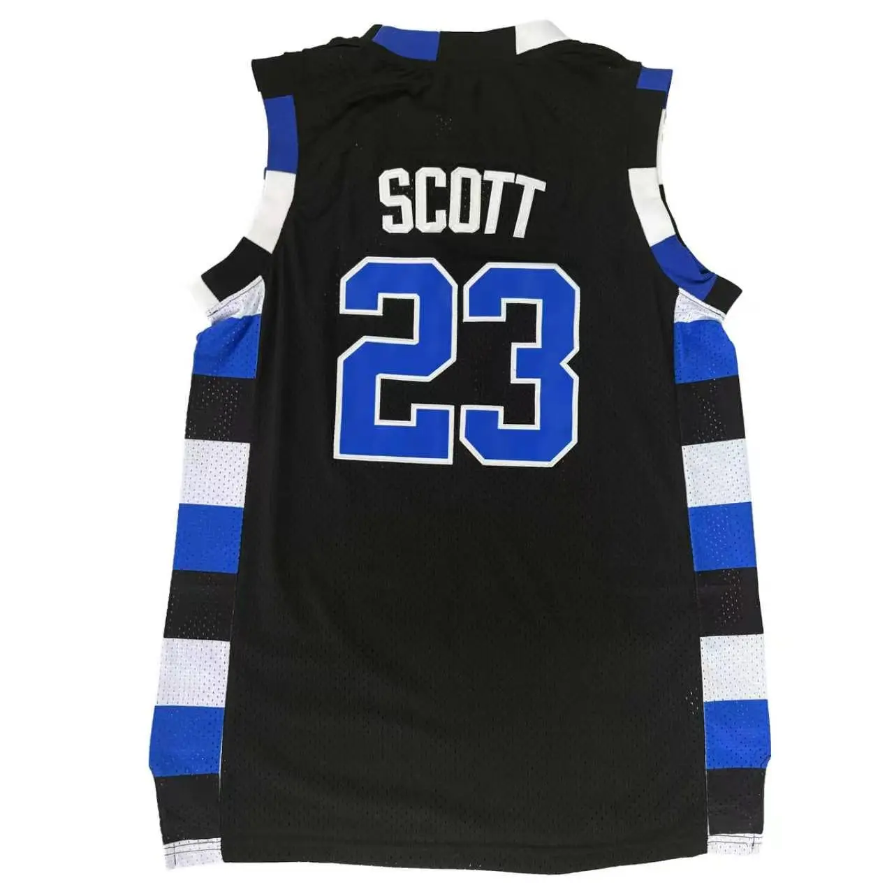 Men Sport Jersey Moive One Tree Hill SCOTT #23 #3 High School Black & White Embroidery S~XXL Sleeveless Breathable