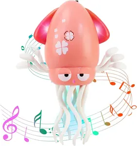 USB Rechargeable Dancing Octopus Toy – Musical Crawling Tummy Time Toy for Toddlers (1-6 Years Old Girls) | Pink Stress-Relief Squishy Octopus Doll