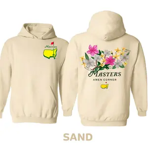 Masters Amen Corner Golf Hoodie Vintage Floral Graphic Pullover, Augusta Inspired Golf Scene Hoodie, Classic Tournament Heritage Layout, Golfcore Aesthetic Streetwear, Trendy Golf Lover Gift, Unisex Long Sleeve Hoodie