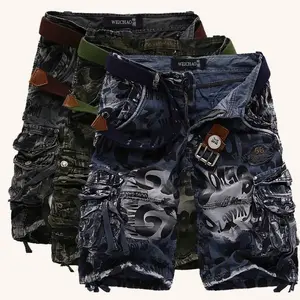 Men’s Camouflage Cargo Shorts for Summer, Multi-Pocket Tactical Work Shorts with Zipper Button, Loose Fit Military Style Casual Shorts for Streetwear, Outdoor, Daily Wear