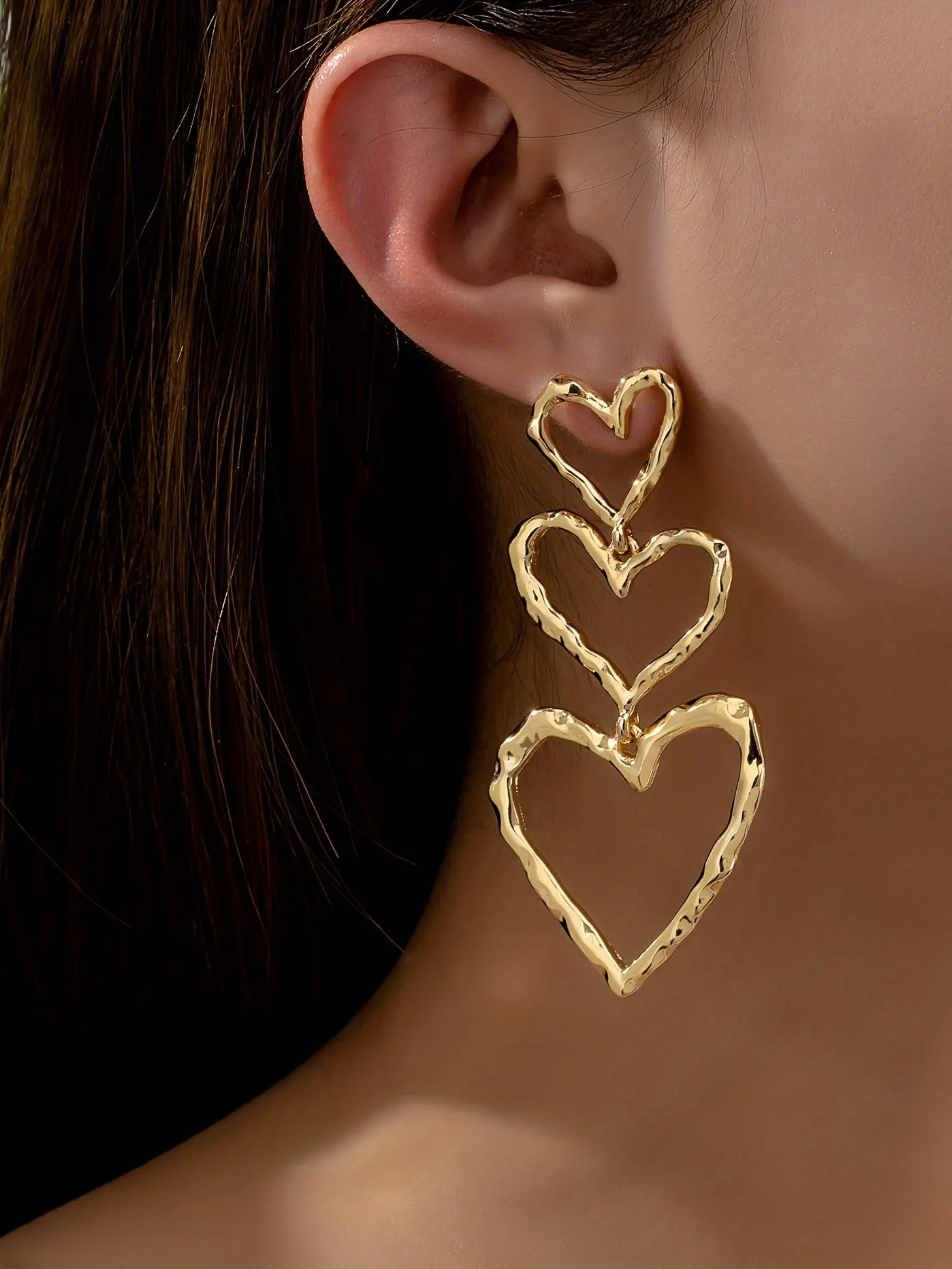 Classic Vintage Dangle Heart Pendant Earrings, High Quality Earrings, Women's Versatile Fashion Accessory, Perfect Valentine's Day Gift for Girlfriend, Valentines Day Jewelry, Heart shaped earrings, Jewelry Gifts