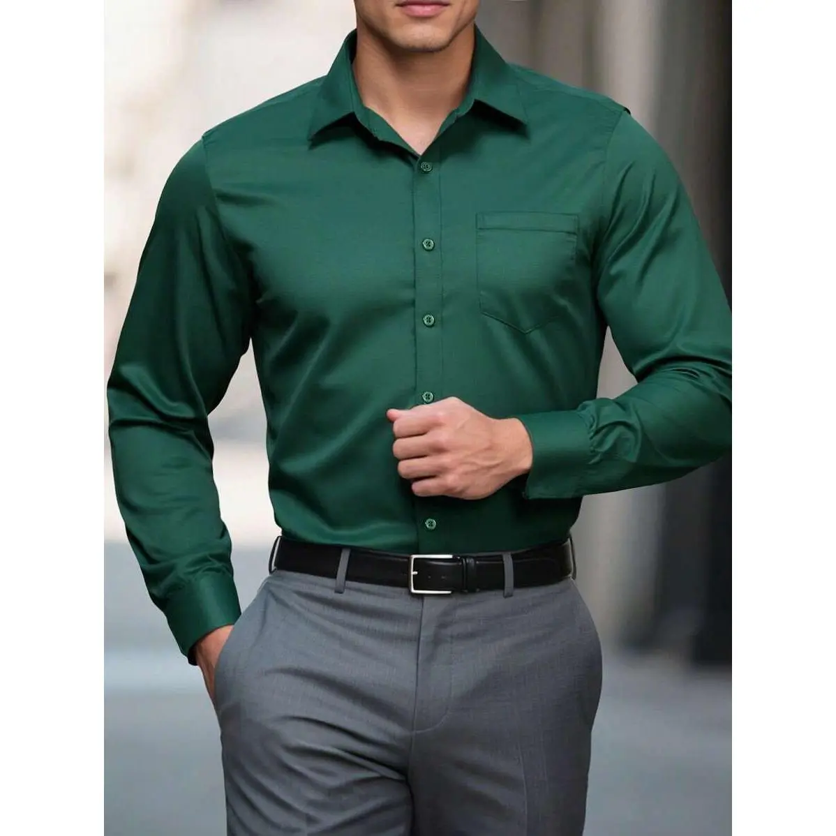 Manfinity Mode Men's Solid Color Single Breasted Pocket Long Sleeve Casual Shirt, Dark Green Men Shirt, Men's Green Formal Shirt, Men's Green Business Casual Shirt, Emerald Green Dress Shirt - TikTok Shop Manfinity Mode Men's Solid Color Single Breasted Pocket Long Sleeve Casual Shirt, Dark Green Men Shirt, Men's Green Formal Shirt, Men's Green Business Casual Shirt, Emerald Green Dress Shirt - TikTok Shop