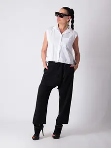 Cotton Harem Pants MAUREN -  Crafted from lightweight and breathable cotton and designed for effortless style and comfort.