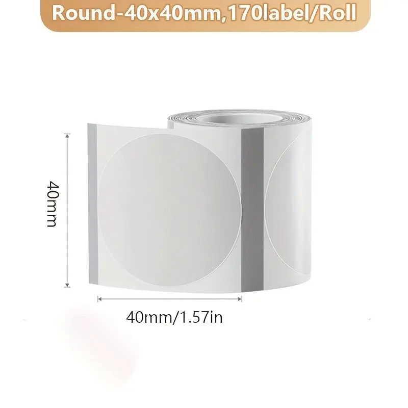 Transparent Round Thermal Labels, Self-Adhesive Thermal Label Paper, Barcode Address Shipping Logo Business Home Label Stickers