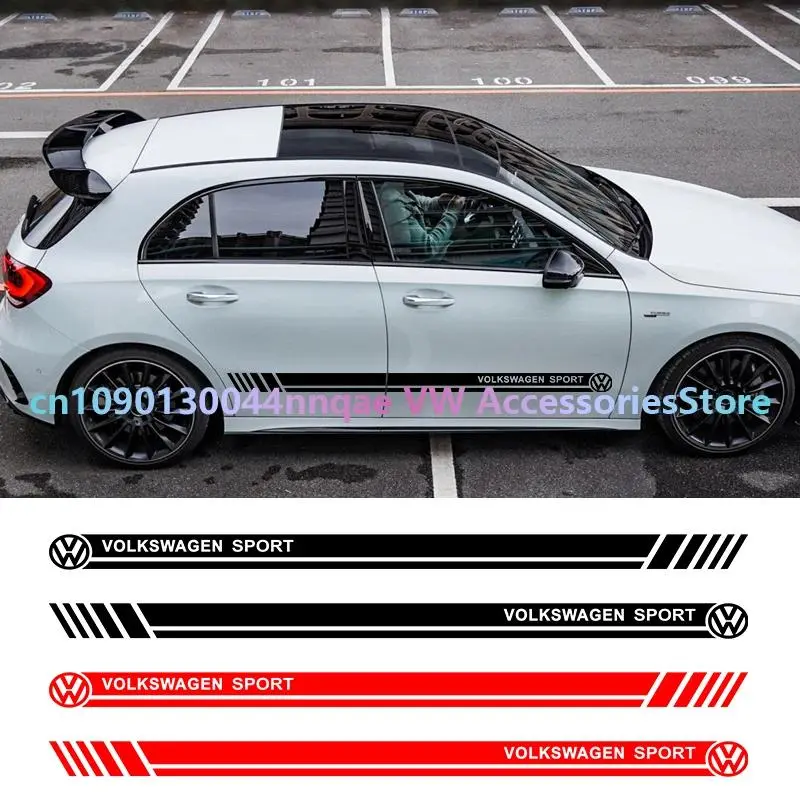 Abs Material Car Door Side Body Pattern Vinyl Stickers, Fits Volkswagen Golf Mk5/6/7, Jetta, Passat B5, Polo, Tiguan, Universal Car Sticker, Customizable Auto Decals, Automobile Decals, Vehicle Exterior Decoration