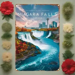 Vintage Niagara Falls Aluminum Sign Wall Art Suitable For Indoor and Outdoor Home Decor Perfect For Classroom Library Door