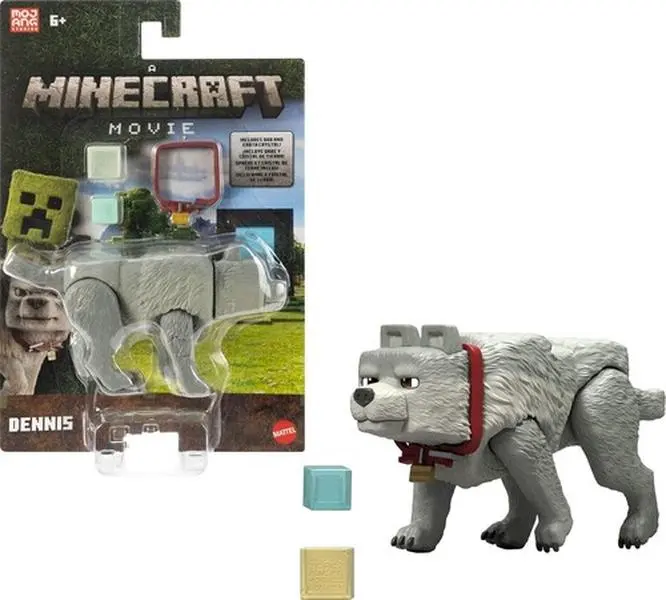 Minecraft Movie 3.25'' Dennis the Wolf figurine/statue with Accessories  [COLLECTIBLES] figurine/statue