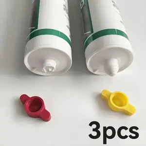 3pcs Sealing Caps for Glass Glue Bottle Tools, Plastic Replacement Lids to Prevent Open-Tip Tubes from Drying Out Quickly and Preserve Adhesive Freshness. Suitable for Standard Mouth Diameter of Silicone Grease Containers, Versatile Option