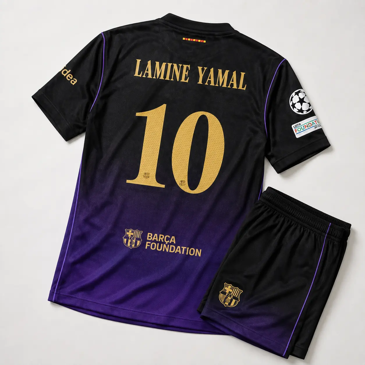 Team Barcelona Black Purple #10 Football Jersey 2026/27 – Unisex Premium Breathable Soccer Shirt, Lightweight Quick Dry Match Day Top, Athletic Fan Style Sportswear