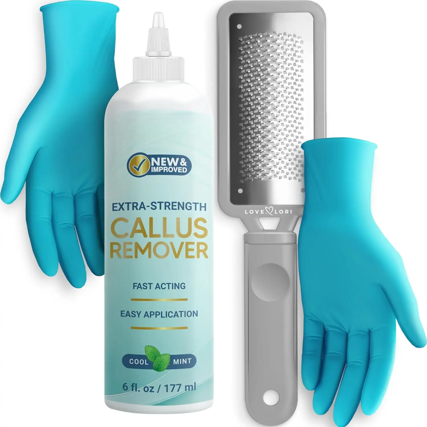 Professional Foot Scrubber Dead Skin Remover Kit - Foot File & Callus Gel Feet Scrubber Scraper Bundle, 6oz Nail Manicure