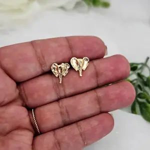 Gold Elephant Stud Earrings - 14k Heavy Plated