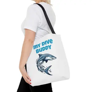 Awesome My Dive Buddy the Shark and Party Octopus Beach Boat Tote Bag