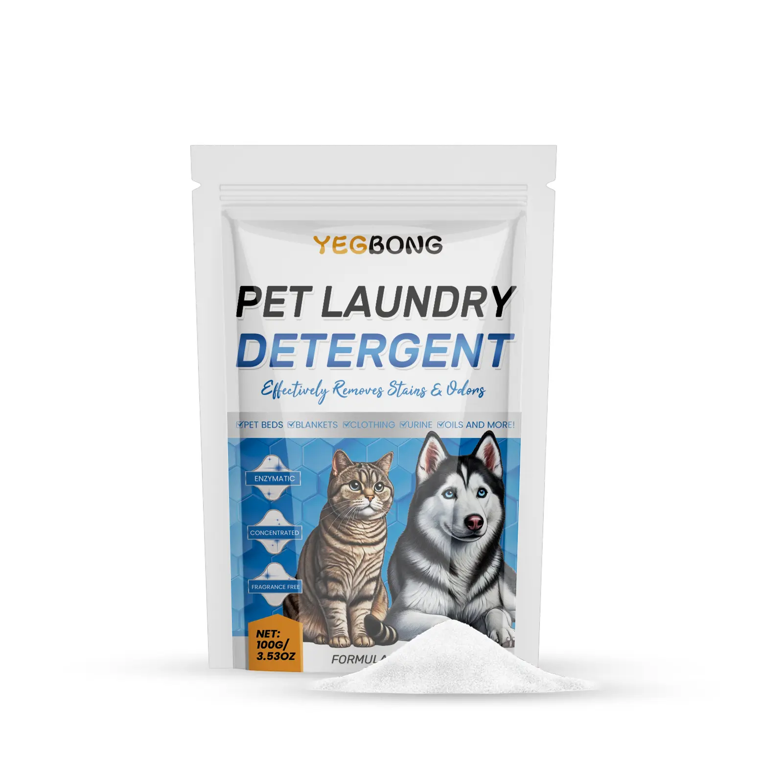 Laundry Powder for Pet Beds & Blankets | Enzyme-Based Odor Eliminator | Deep-Clean Stain & Urine Remover | Deodorizing Pet Detergent | Safe for Sensitive Skin & All Fabrics