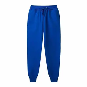 Men's Casual Sweatpants Solid Color Lounge Trousers in Royal Blue High-Quality Polyester Fiber Comfortable & Stylish for Leisure & Active Wear