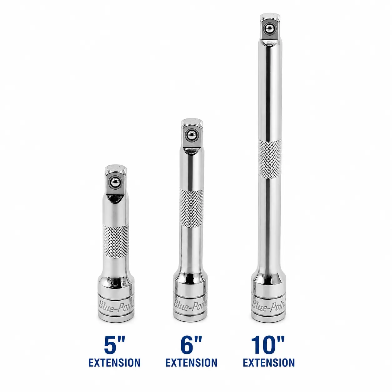 Blue Point 3PCS Heavy Duty Socket Extension Bars | 5" 6" 10" Lengths | Chrome Finish