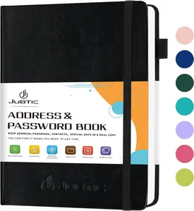 Address book with Alphabetical Tabs, Hardcover Password Keeper and Telephone Book Address Organizer Record Contacts, Internet Login Address Log book Journal Notebook for Home or Office-Black