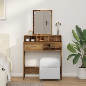 vidaXL Vanity Table Old wood Wood 31.1 x 16.1 x 55.1 in Dressing Table