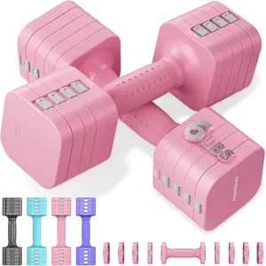 5-in-1 Adjustable Dumbbell Set of 2, 12LBS/20LBS Hand Weights for Women, Men, 1s-Adjust Dual- Dumbbell Set for Women  Gym & Outdoor
