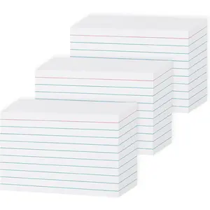 Heavy Weight White Index Cards 3x5 300 Pack -  240GSM/90LB Lined Note Cards 3 x 5 Ruled Flashcards for Studying, Note Taking and