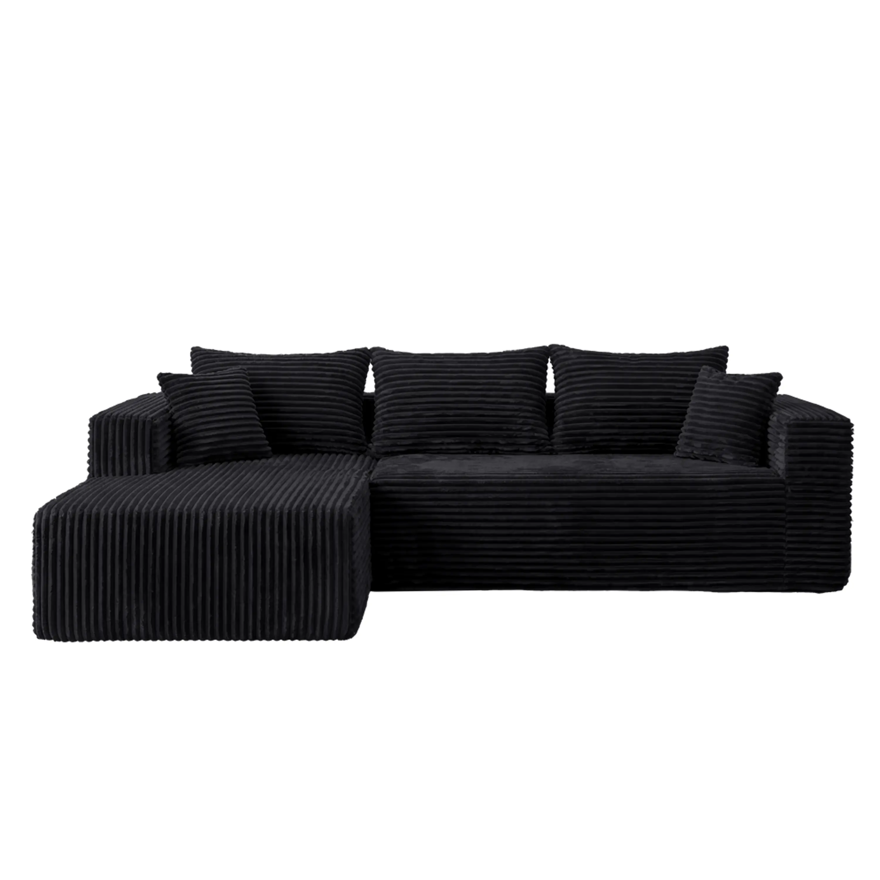 ANY BOX 118&92.5" L/U-Shaped Modular Boneless Sectional Couch Oversized Deep-Seat Suitable for Living room/Bedroom/Apartment 0112BK