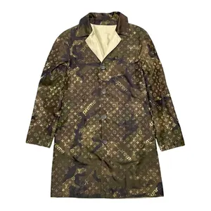 Men's Louis Vuitton x Supreme Reversible Trench Coat, Monogram Camo Tan, Menswear Tops Jackets