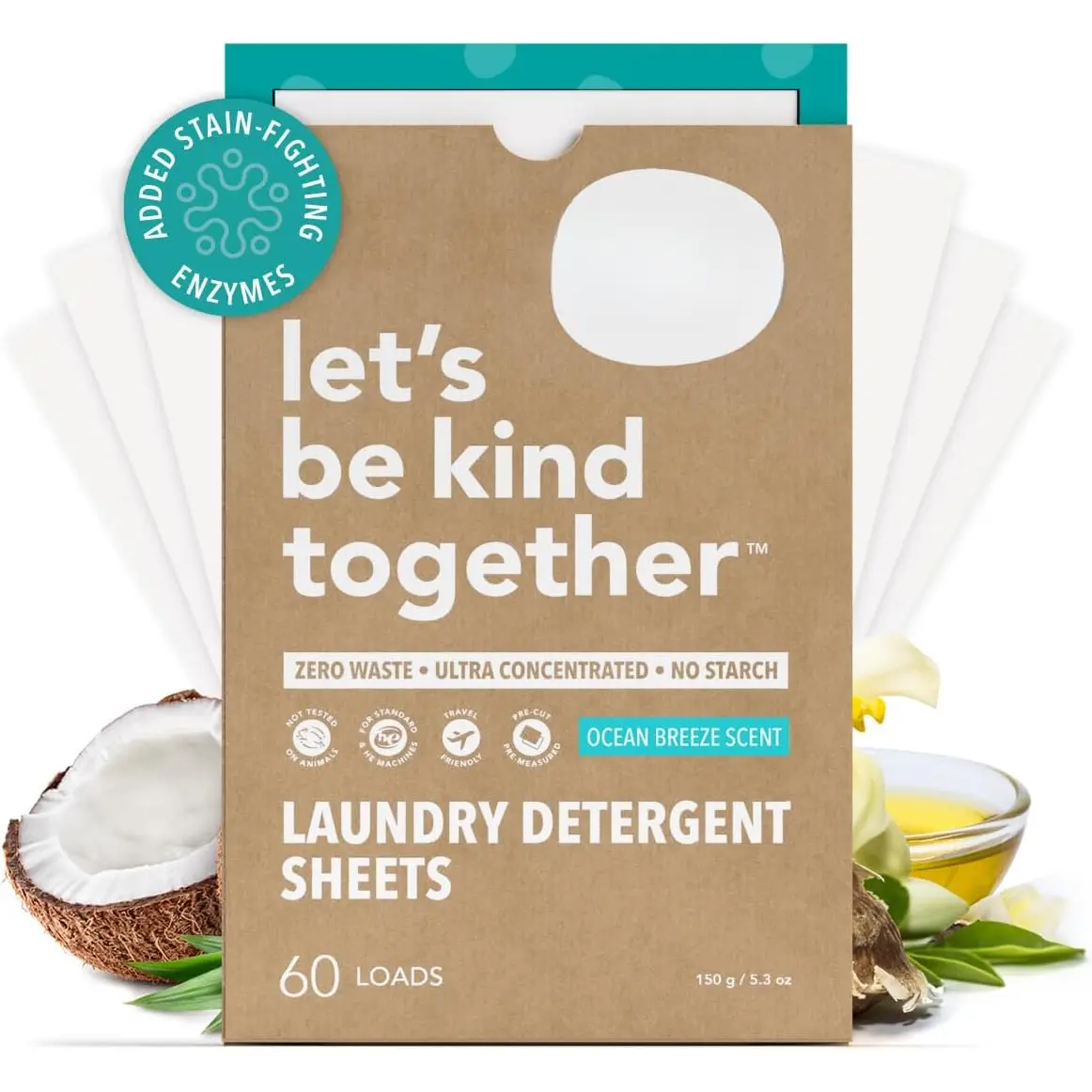 Detergent Sheets Stain-Fighting Enzymes -     Soap Sheets - Home or Travel  Detergent -  Breeze, 60 Loads (Mom's Choice Award Winner)