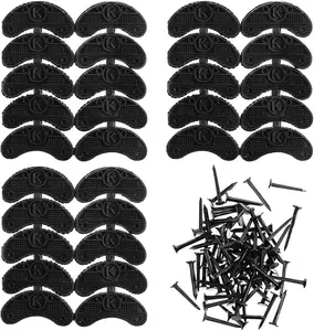 Heel Plates 30 PCS Rubber Shoes Heel Taps Tips Repair Pad Replacement Boots and Shoes with Nails Removeable Inserts Shock Absorbing Insoles