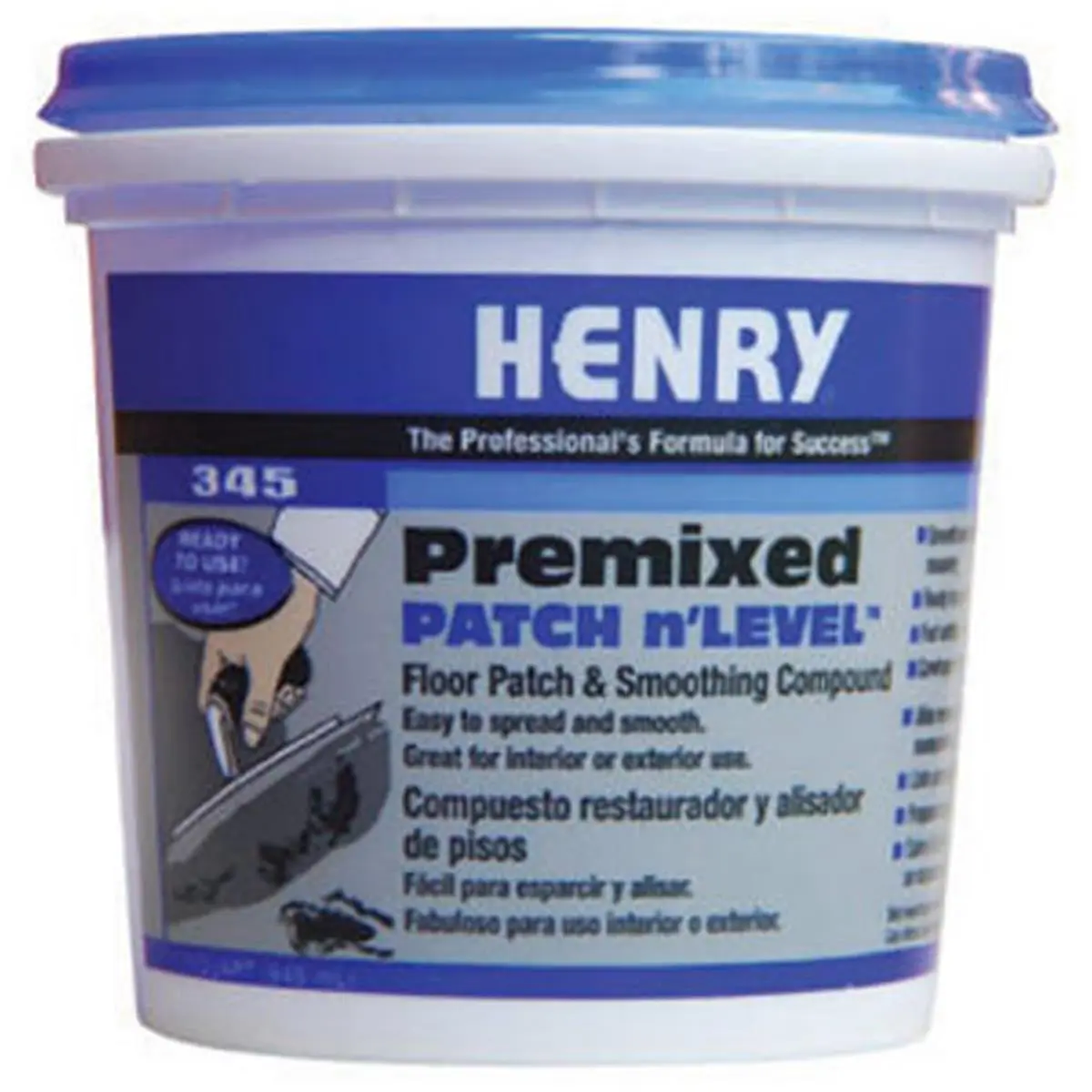 212 MAIN Henry 12063 QT Ready-to-Use Pre-Mixed Patching & Leveling Compound - Pre-Mixed Flooring, Concrete Repair Flooring, Repair Compound Flooring for Concrete, Wood, Masonry, Adhesives