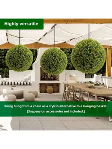 17in Artificial Eucalyptus Topiary Balls 2PCS Topiary Ball Garden Spheres Decorative Balls for Outdoor Patio Garden and Indoor Wedding Decoration 44cm Flower Fruit Ornaments