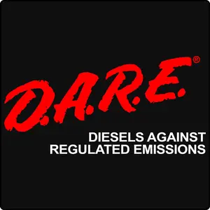 DARE Diesels Against Regulated Emissions Vinyl Window Decal Sticker for Diesel Trucks such as RAM Cummins Ford Powerstroke Chevy Duramax