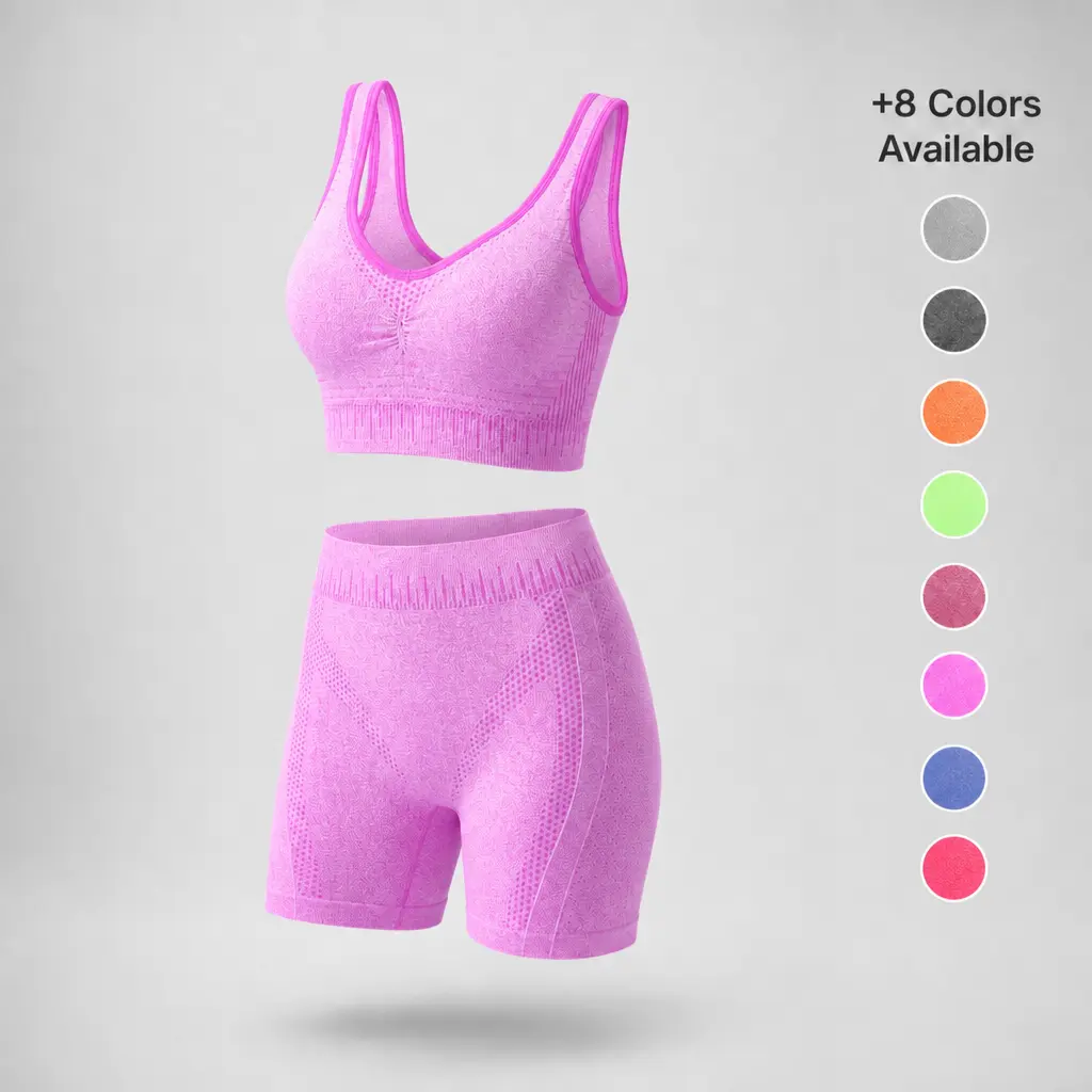 2 Piece Workout Sets for Women, High Stretch Sports Bra and Shorts Set with Booty Lifting Design, Breathable Activewear Outfit for Fitness Training
