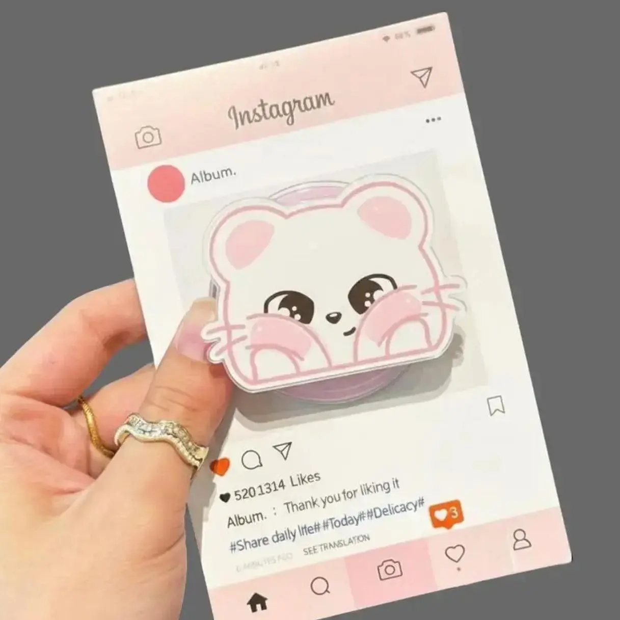 KPOP Phone Grip Holder Stand Magnetic Phone Magnetic Grip, Cute Cartoon Character Holder & Stand, Kindle Grip