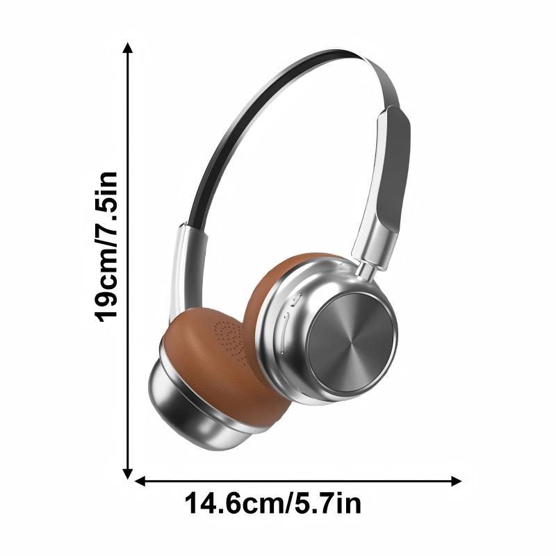 CR-20 Wireless Bluetooth 5.4 Over-Ear Headphones, Retro Maillard Metal Design, 8H+ Battery, ENC Noise Reduction, Low Latency, IPX4