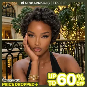 [New Arrival] Frodio Veralux™ Blend Human Hair Short Curly Pixie Wig Layered | Glueless, Pre-Cut Lace, Beginner Friendly, Wear & Go