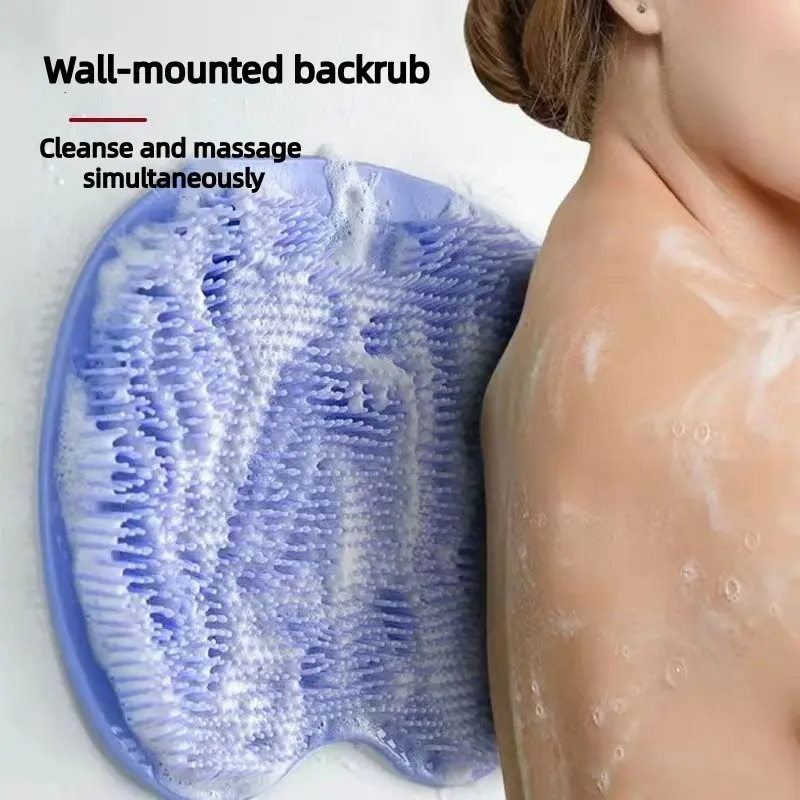 Multifunctional Back Scrubber Brush, Silicone Anti-Slip Design, Full Body Massage, Deep Cleaning, Bathroom Supplies, Suitable for Home Bathroom, Seniors, Shower Back Scrubber