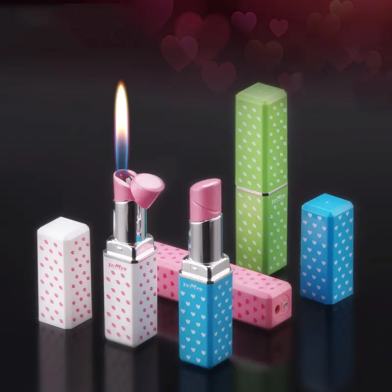 Taughch Creative Mini Refillable Butane Lipstick Lighter - Lightweight Metal-Plastic Fire Starter, Women’s Fashion Accessory, Purse Kitchen Gadget Gift, Accessories, Creative Gift Pick, 28.8G