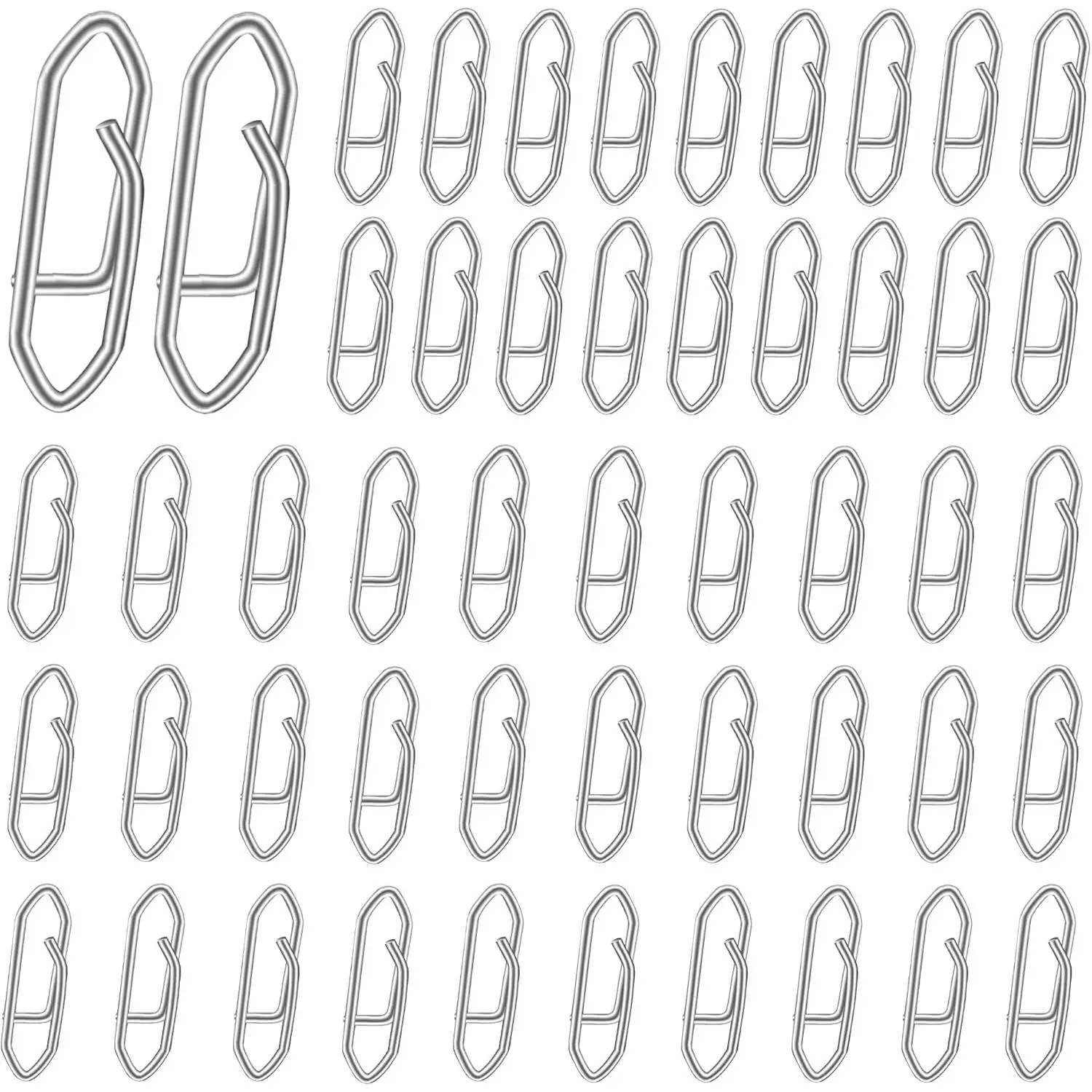 50 count Fishing Power Speed Clips,  Stainless Steel Lure Quick Snaps Connector Tackle for Fishing Lure Crankbait Popper Corks Rigs Quick Change Freshwater Saltwater Yifanyou Sports
