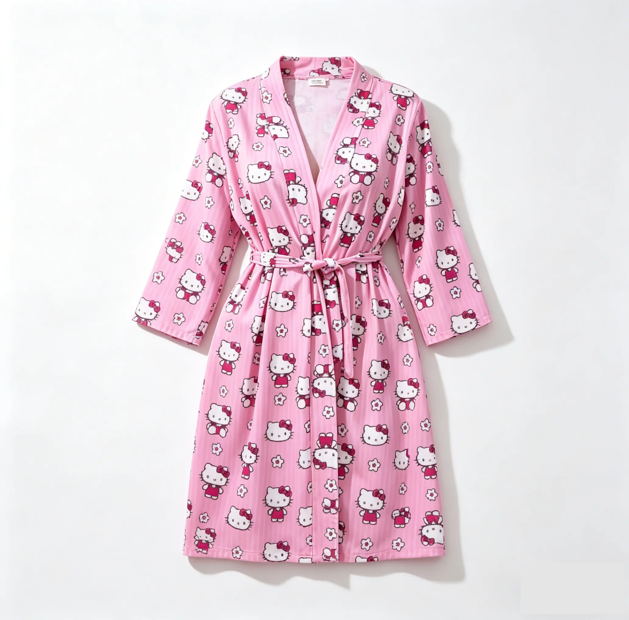 Sanrio Hello Kitty Three-Quarter Sleeve Nightgown One Size Fits All Comfortable Loungewear for Women - Womenswear