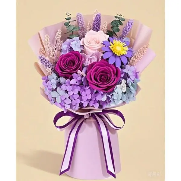 Eternal Preserved Real Flowers Bouquet, Forever Roses in Gift Box for Women, Fresh Floral Arrangement for Mother's Day, Birthday Gifts for Her, Handcrafted Luxury Home Decor