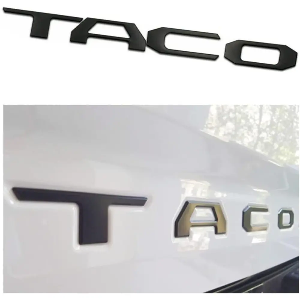 Matte Black 3D Emblem Letters Tailgate Insert Car Truck Decal, Vehicle Exterior Vinyl Decoration Auto Accessories, Strong 3-M Adhesive Durable Stickers for Car Compatible with 2024 Tacoma