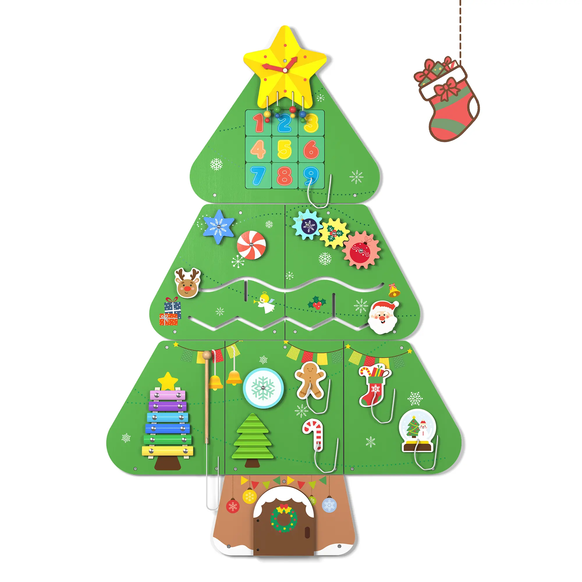 Busy Board Christmas Tree Toddlor Gift Ideas Eco-Friendly STEAM-Based Holistic Development for Toddlers with Fine Motor Skills & Sensory Exploration