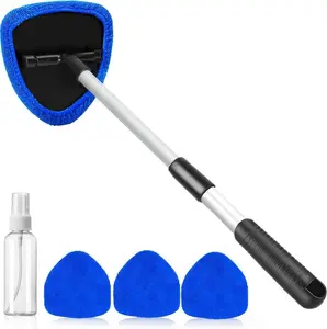2026 3pc Extendable Car Window Cleaner Kit | Windshield Cleaning Tool with Washable Microfiber Pads | Reach Window Gaps & Sunroofs | No More Hard-to-Reach Spots | Essential Car Cleaning Gadgets #CarCleaning #KitchenGadgets #AutoAccessories