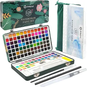 Artecho Watercolor Paint Set Portable Travel Kit with Papers Brushes & Accessories for Beginners & Professionals Artist Bundle
